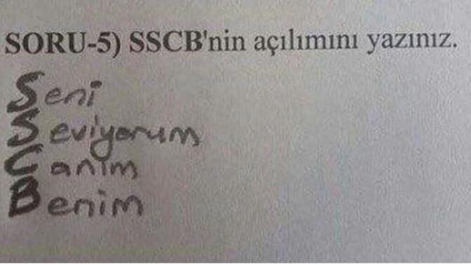 SSCB'nin açılımı sizce ne? Pratik zekanızı çalıştırın :D?