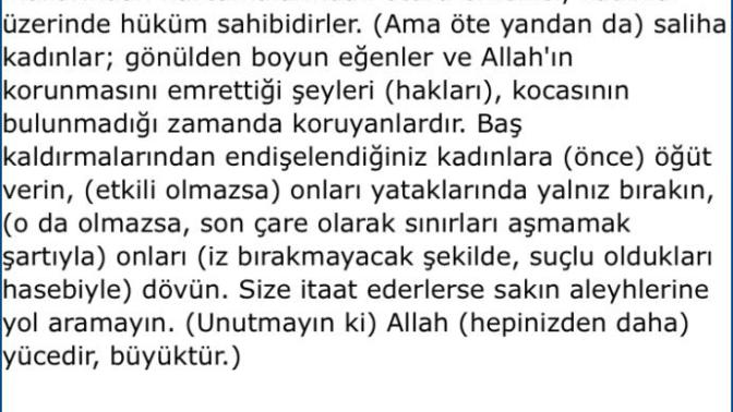 Arkadaşlar cidden kötü durumdayım din konusunda. Siz Nisa 34 hakkında ne düşünüyorsunuz?