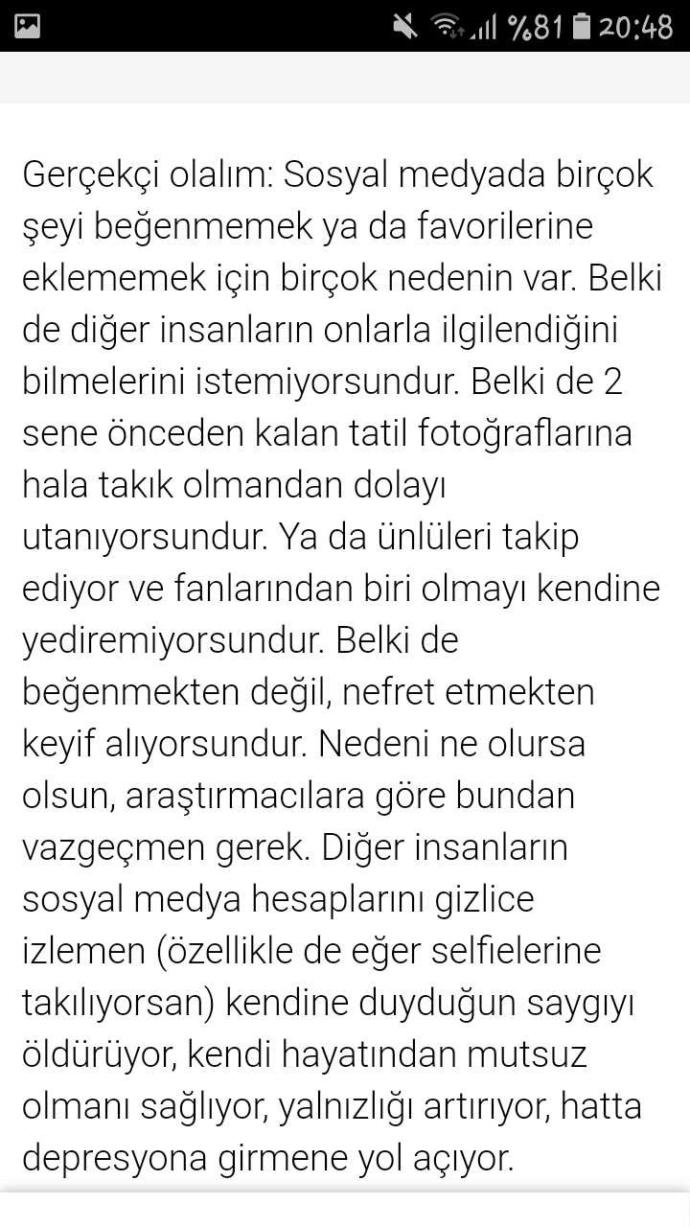 İnstagram da beğenmeyenler için uygulama?