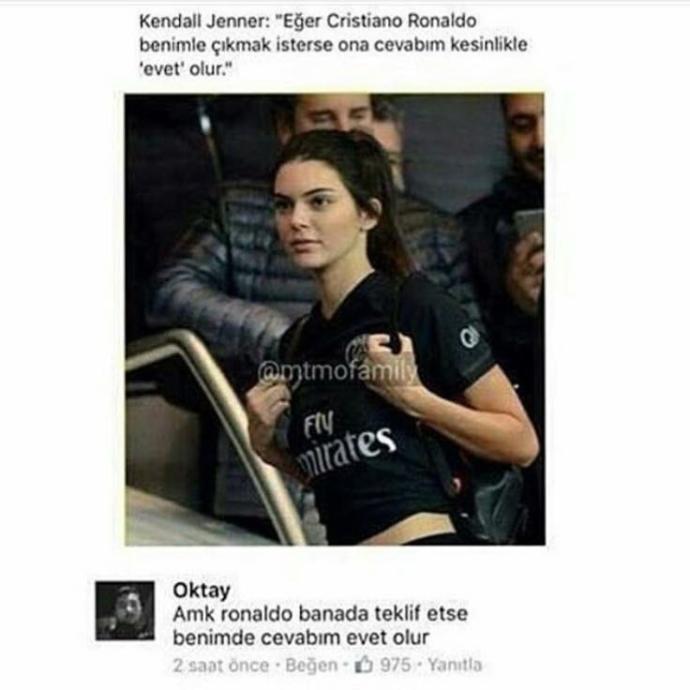 Cristiano Ronaldo sizinle çıkmak istese kabul eder miydiniz?