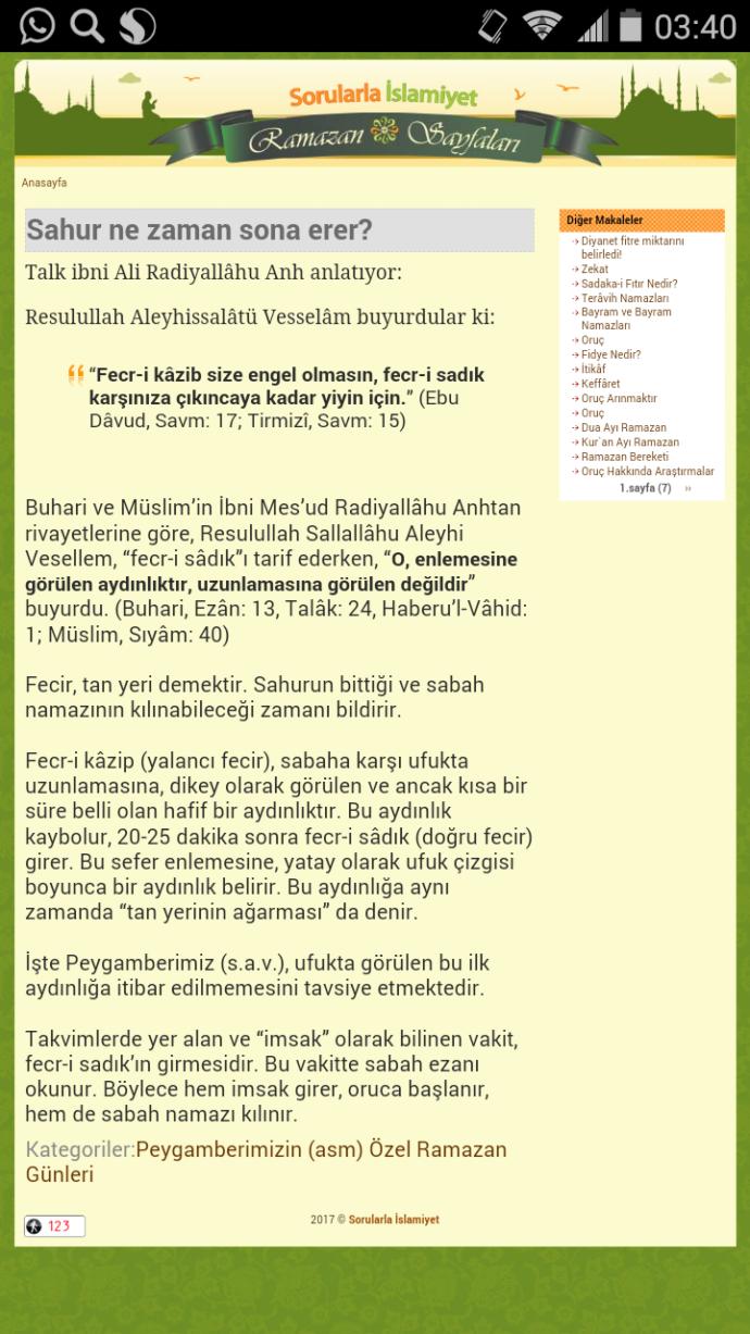 Sahur imsak vakti çıkınca mi biter ezan okununca mi?