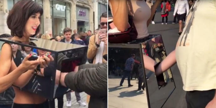 Bu kadın ne yapmaya çalışıyor yuh diyorum cinsel organını ve memelerini elletiyor?
