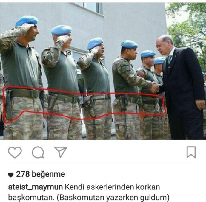 Erdoğan Askeri Kışlayı ziyaret ederken Askerlerin Silahları neden Alındı?