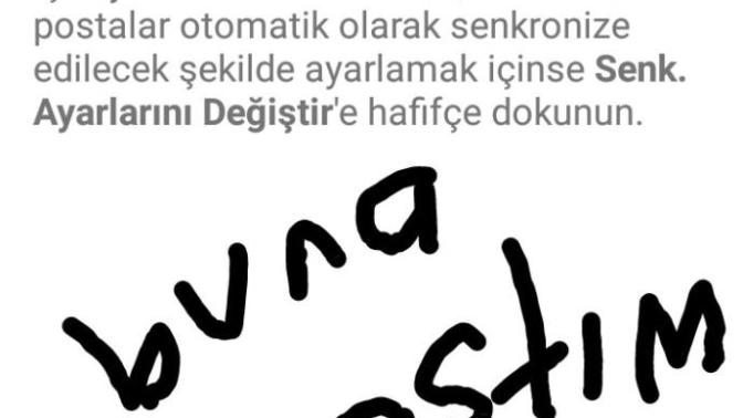 Gmail senkronize etme sorunu bakarmisiniz?