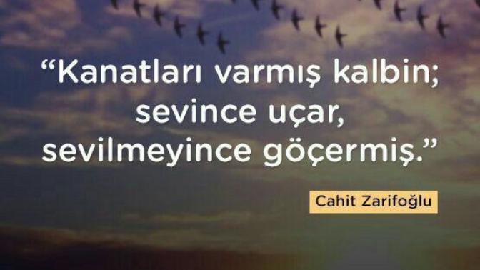 "Kanatları varmış kalbin, sevince uçar sevilmeyince göçermiş." Kanatlarını tarif edebilir misin bize?