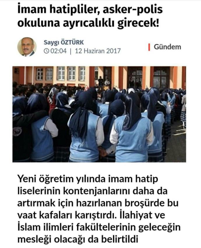 İmam Hatipliler , Asker-Polis okuluna ayrıcalıklı girecekler ne düşünüyorsunuz ?