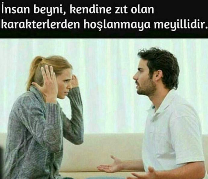 İnsan beyni neden kendine zıt olan karakterlerden hoşlanmaya meyillidir ??