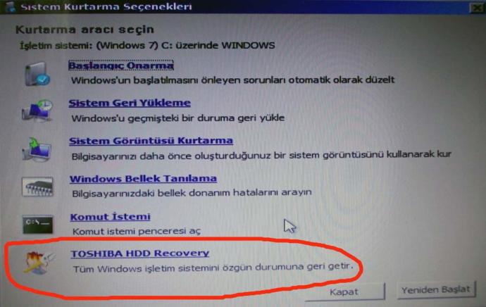 Windows başlatılamadı hatası?