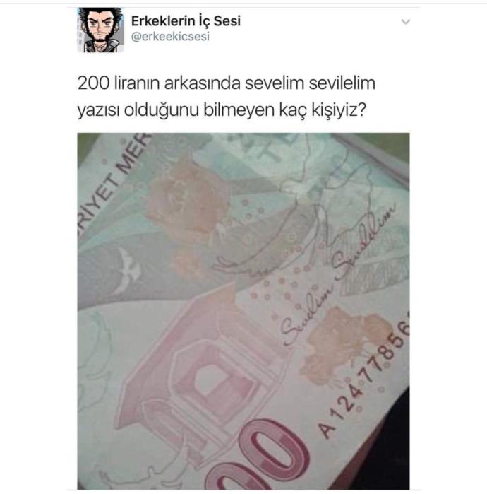 200 TL'nin arkasında ki "Sevelim sevilelim" sözünü siz farketmiş miydiniz?