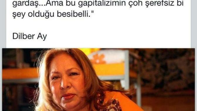 Unlu Turk dusunurlerimizden Dilber Ay'in bu gorseli hakkinda ne dusunuyorsunuz😁 ?