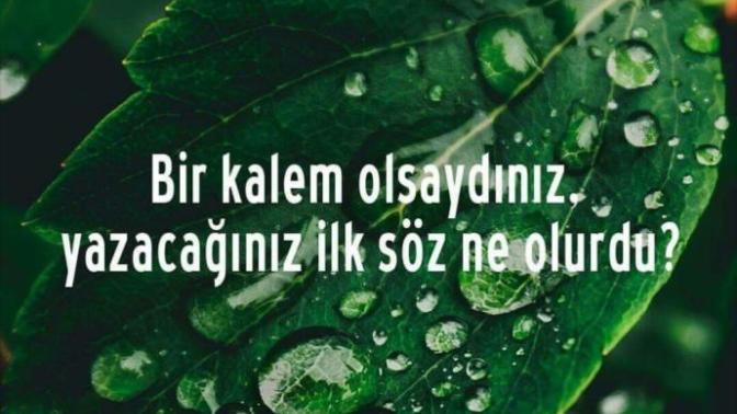 Bir kalem olsaydınız yazacağınız ilk söz ne olurdu?
