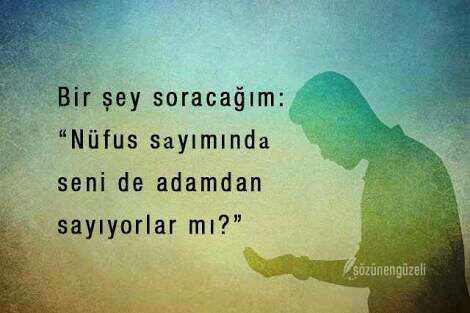 Birşey soracağım: ''Nüfüs sayımında senide adamdan sayıyorlar mı?'' dediğiniz insanlar var mı??