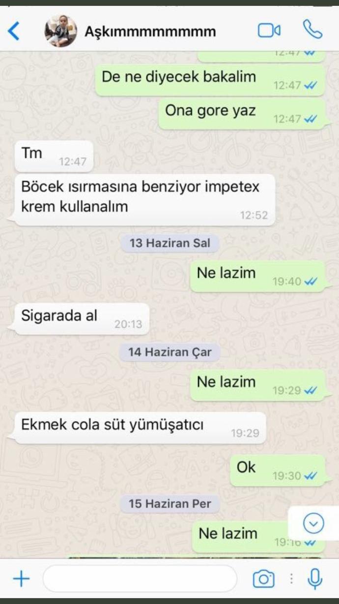 Evli Bir Çiftin Sıradan Aylık whatsapp konuşması?