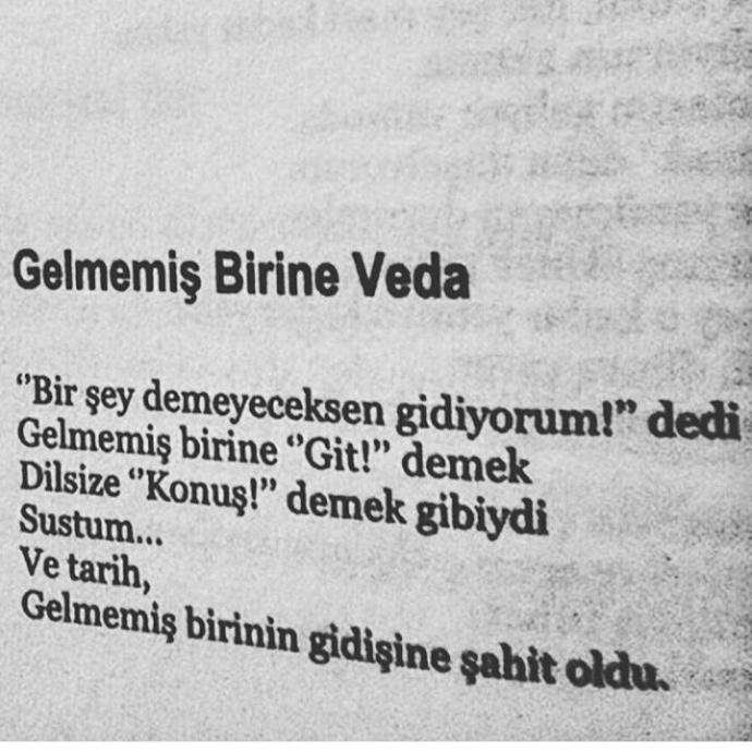 Gelmemiş birine veda edilir mi?