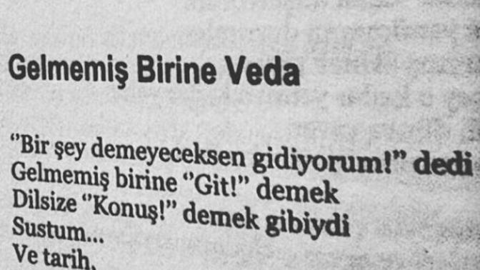Gelmemiş birine veda edilir mi?