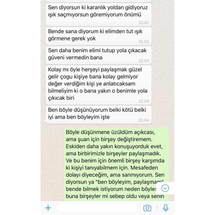 Bu mesajlaşma hakkında ne düşünüyorsunuz ?