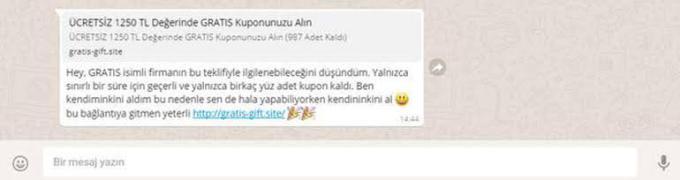 Telefonunuza Gratis'ten gelen bu mesaj geldi mi?