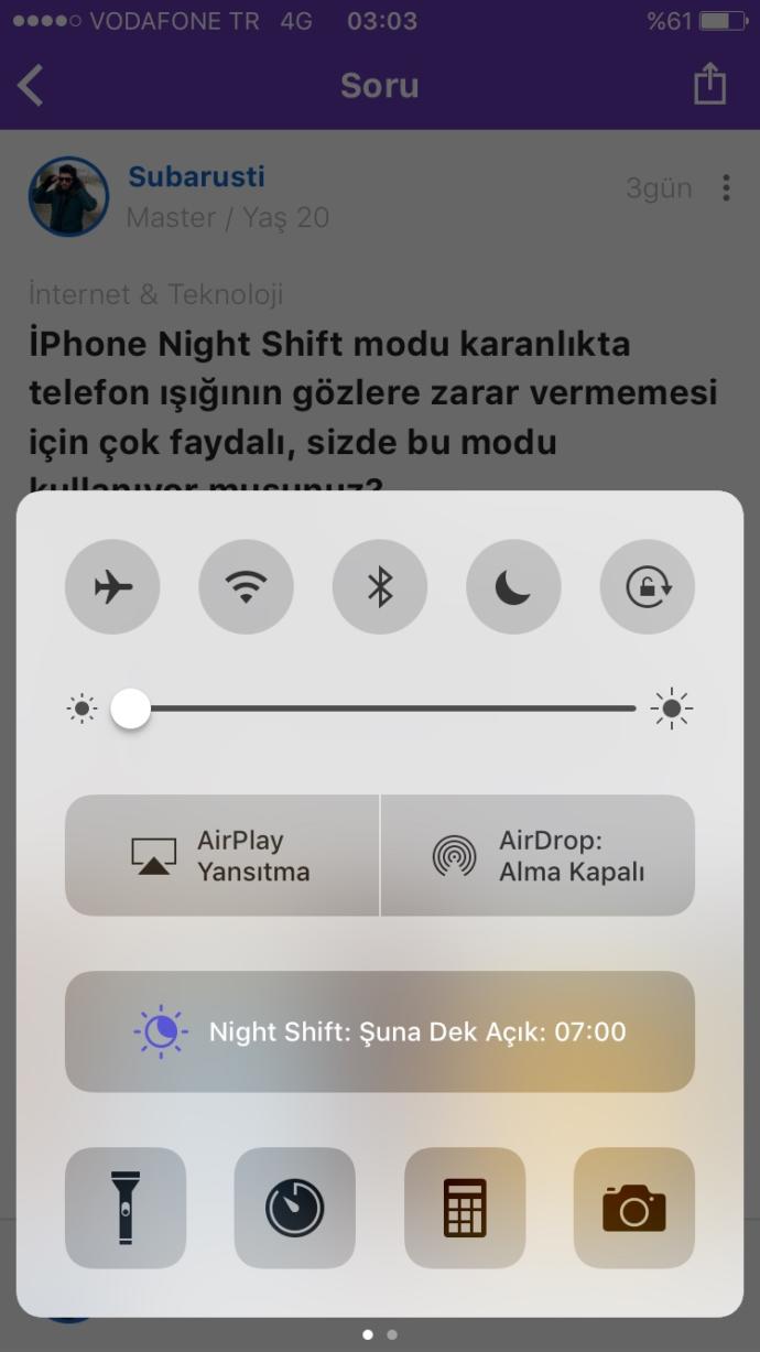 İPhone Night Shift modu karanlıkta telefon ışığının gözlere zarar vermemesi için çok faydalı, sizde bu modu kullanıyor musunuz?