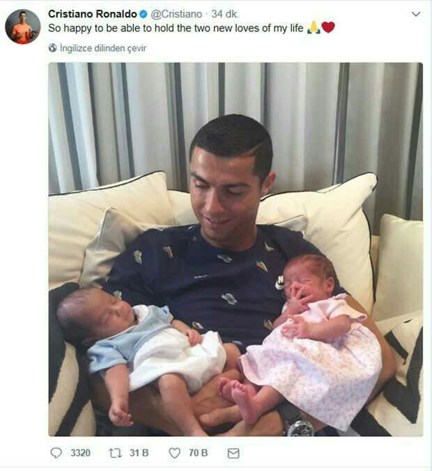 Ronaldo, Taşıyıcı Anneden İkiz Çocuk Babası Oldu! Ünlu futbolcunun bu yöntemle çocuk sahibi olmasını doğru buluyor musunuz??