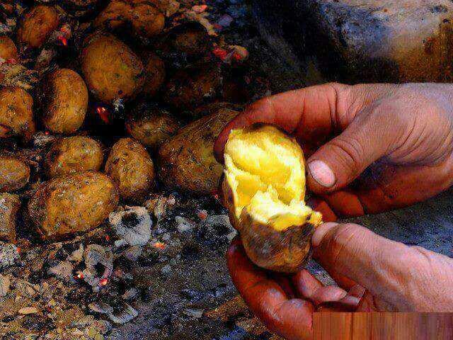 Küle bulanmış patates közlemesi yedin mi??