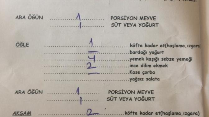 Diyetisyenimin verdiği bu liste sizce nasıl bu kez listeli?