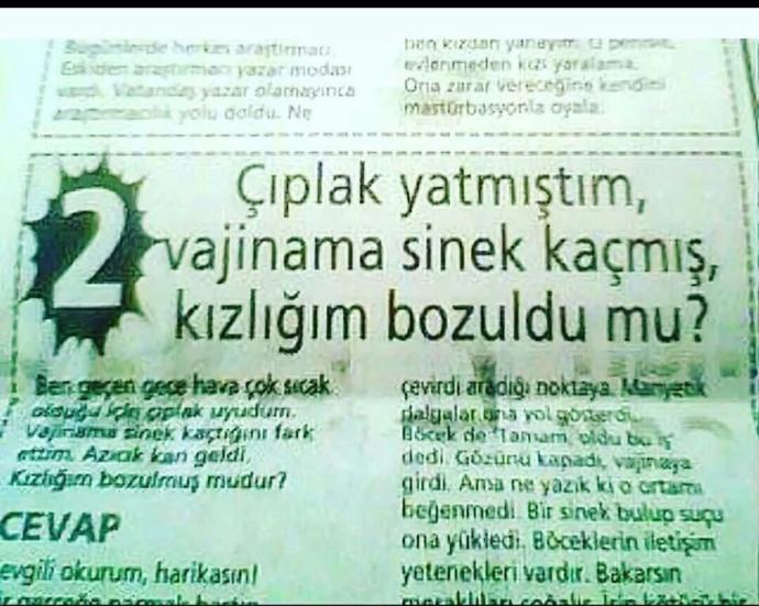 Çıplak yatmıştım, vajinama sinek kaçmış, kızlığım bozuldu mu🤔Bu soruyu hanginiz sordunuz😂?