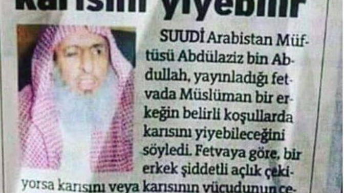 Erkek aç kaldığı zaman karısını yiyebilir mi?