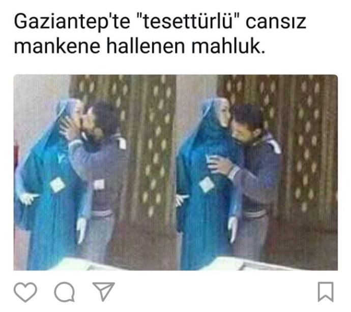 Gaziantepte cansız mankene hallenen adamı gördünüz mü?
