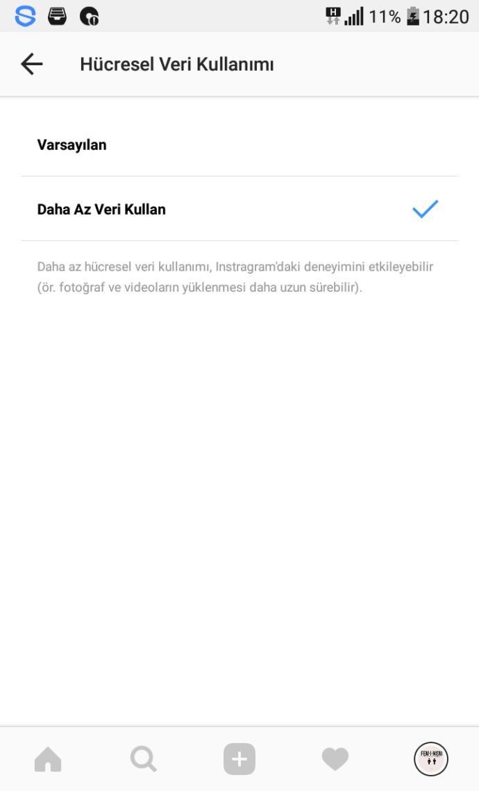 Instagram'da hücresel veri kullanımindan nasıl eski haline geçerim?