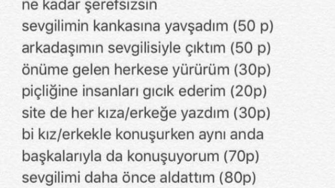 Ne kadar şerefsizsin?