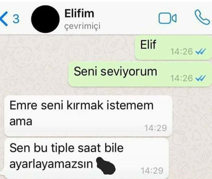 Bu tiple saat bile ayarlayamazmışım, size hoşlandığınız kişi böyle dese tepkiniz ne olurdu?