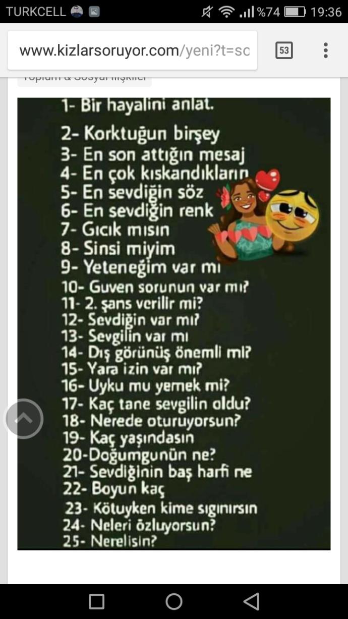 Hadi sorun neyi merak ediyorsunuz ?