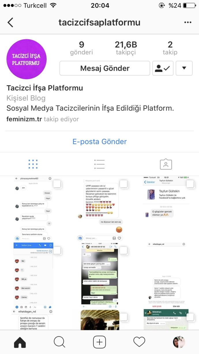Tacizci ifşa platformu ?