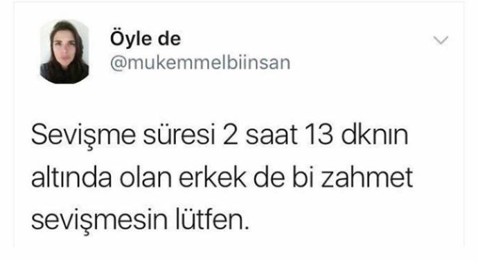 2 saat 13 dakikada keban baraji bosaliyor abla naptin sen?