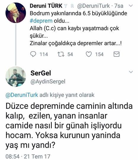 Sizce depremlerin artmasının nedeni zinaların artması mı ?