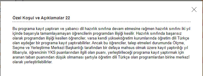 ÖSYM tercih listesindeki koşullar ne anlama geliyor?