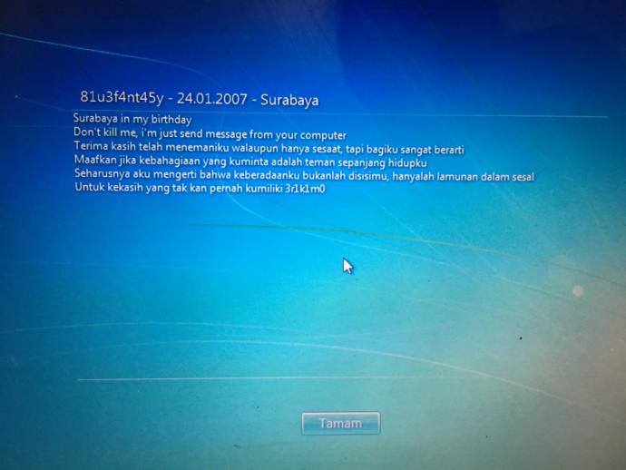 Bilgisayarda çıkan bu gizemli mesaj da neyin nesi?