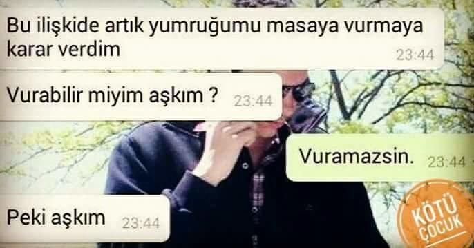 Erkek dediğin sizce masaya yumruğunu vurmali mi ??