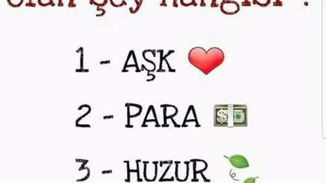 Hayatınızda eksik olan şey hangisi?
