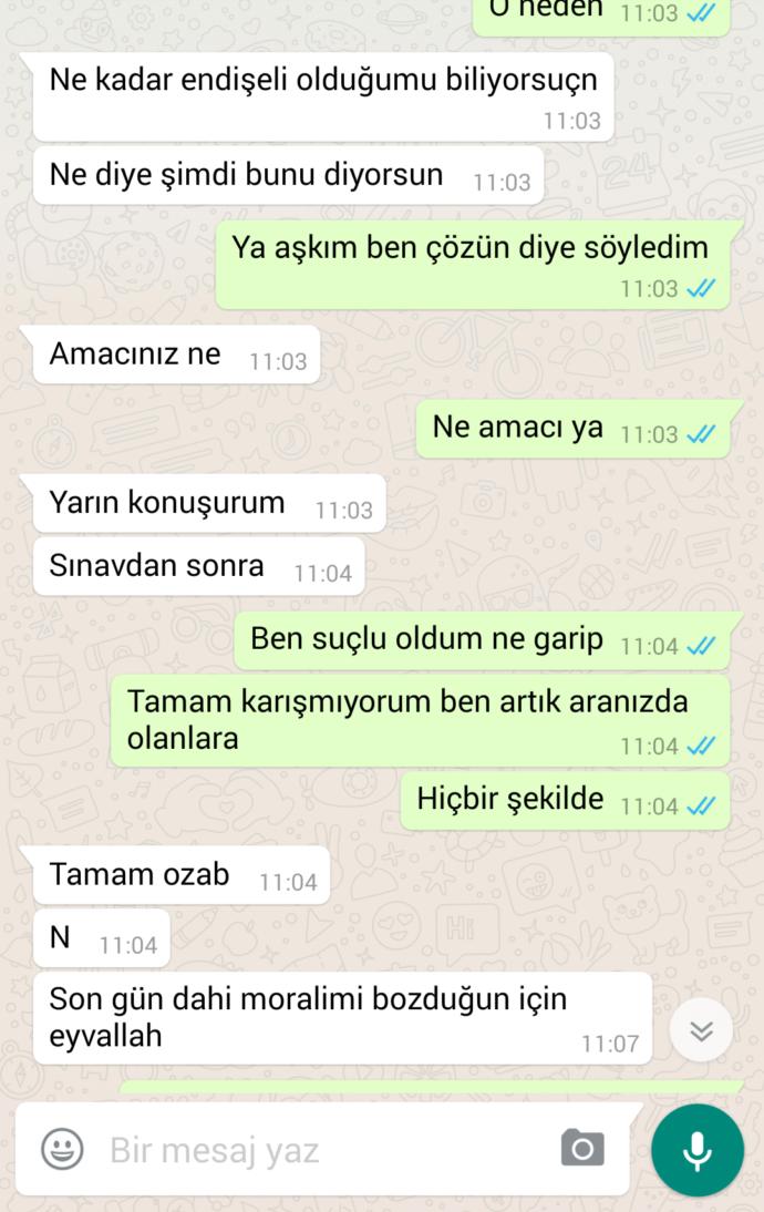 Sevgilim bu kadar kızmakta haklı mı sizce? Whatsapp konuşmaları?