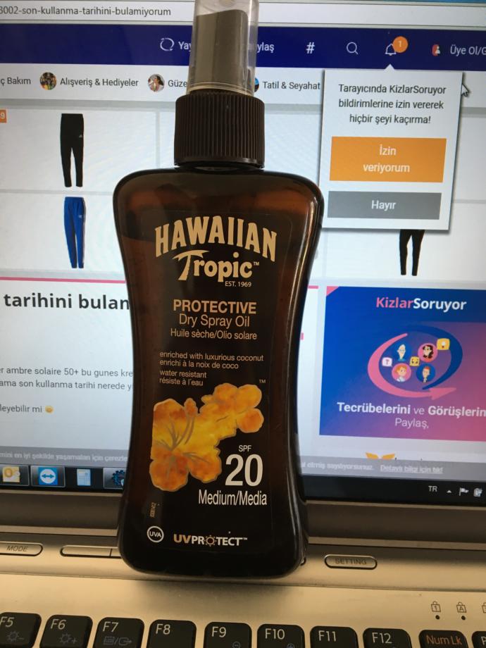 Havaiian tropic güneş yağının son kullanma tarihini bulamıyorumm?