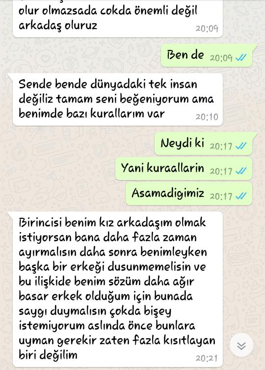 Ben hakkı değil miyim çok egolu davranmiyor mu yazdıklarına bakın başta seviyodum?