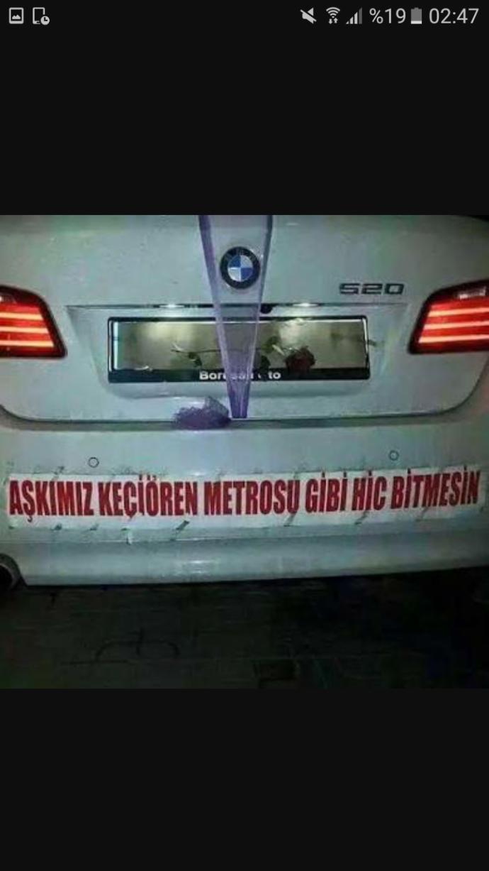 Gelin arabanızda ne yazıyordu veya ne yazacak?