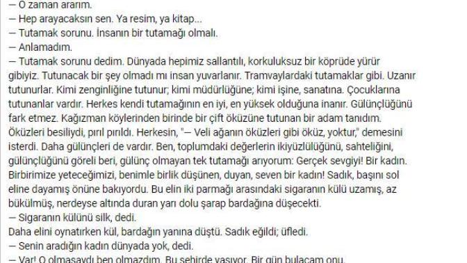 Hafızanızda yer edinmiş herhangi bir kitap sözünü bizimle paylaşır mısınız?