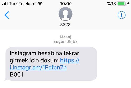 Instagram mesaj