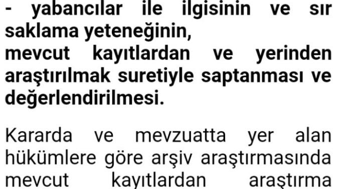 Güvenlik soruşturması şeysi?