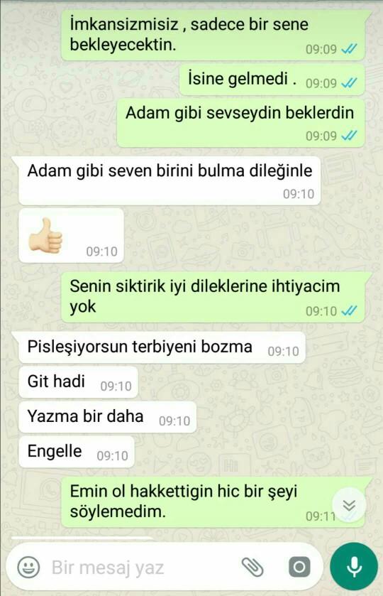 İnsanlar nasıl bu kadar acımasız olabiliyor ya?Bunu hakedecek hic  bir  şey yapmadım ama ayrılırken bile hayvan yerine konuldum??