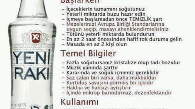 Rakı kullanım kılavuzu bile yapmışlar 😂?