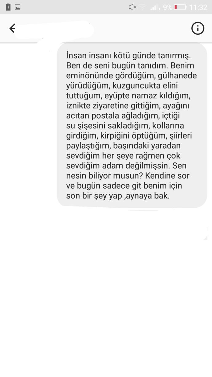Eski sevgilime son mesajım canını yaktım mı sizce?