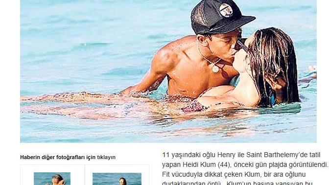 11 yaşındaki oğlu Henry ile tatil yapan Heidi Klum, dudak dudağa öpüştü sizce normal mi?